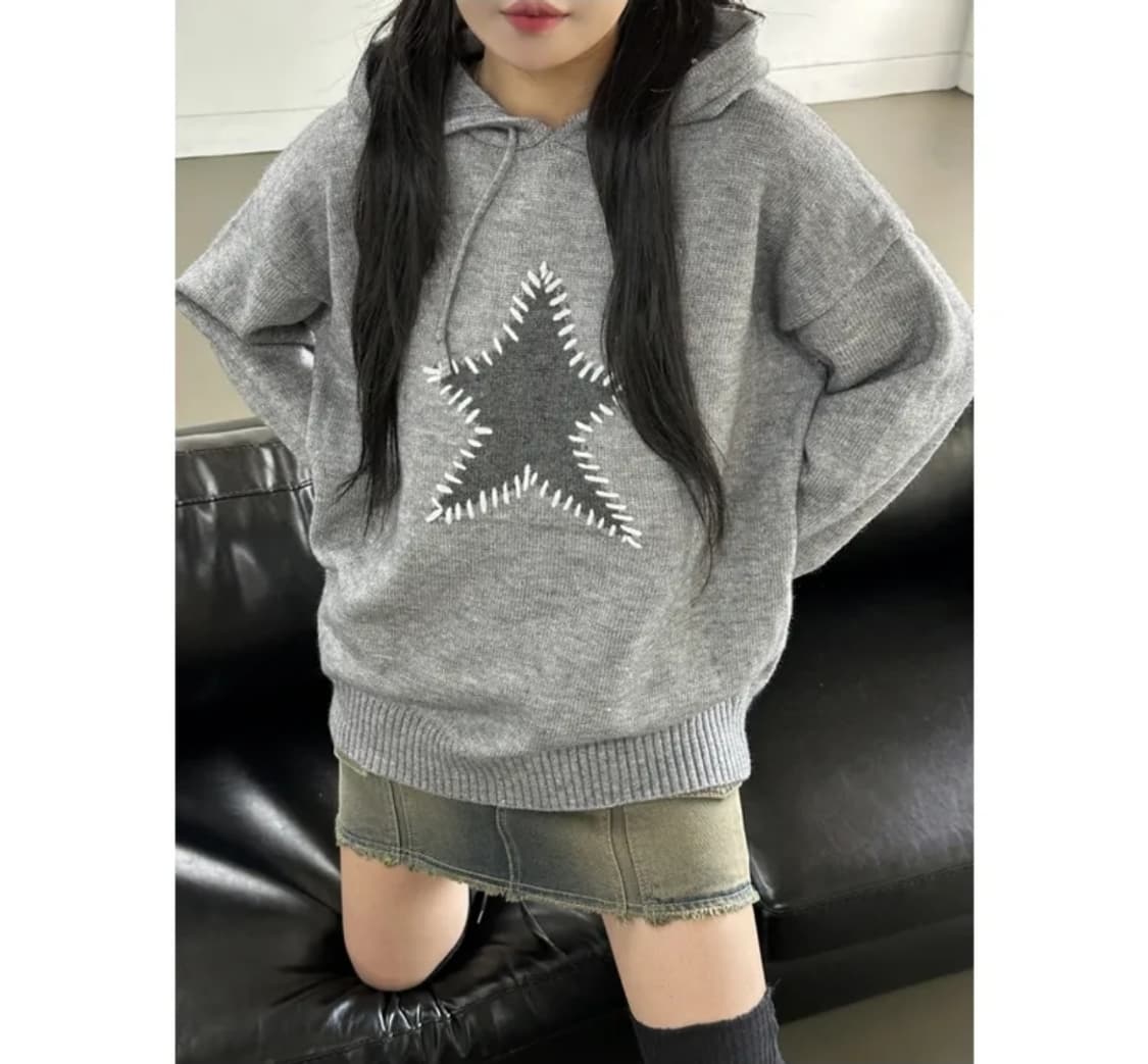 키미스 빈티지 스타 스티치 니트 후드 3,900원 상품이미지2