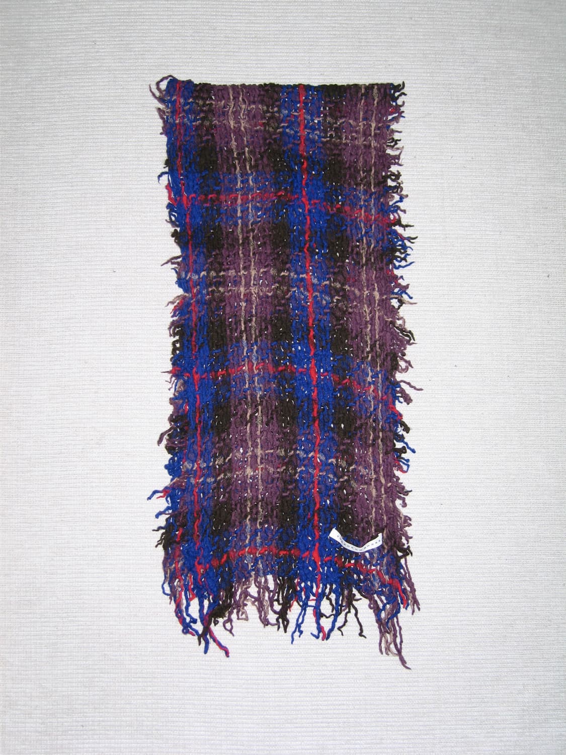 Sunao Kuwahara 그런지 체크 니트 머플러 상품이미지3