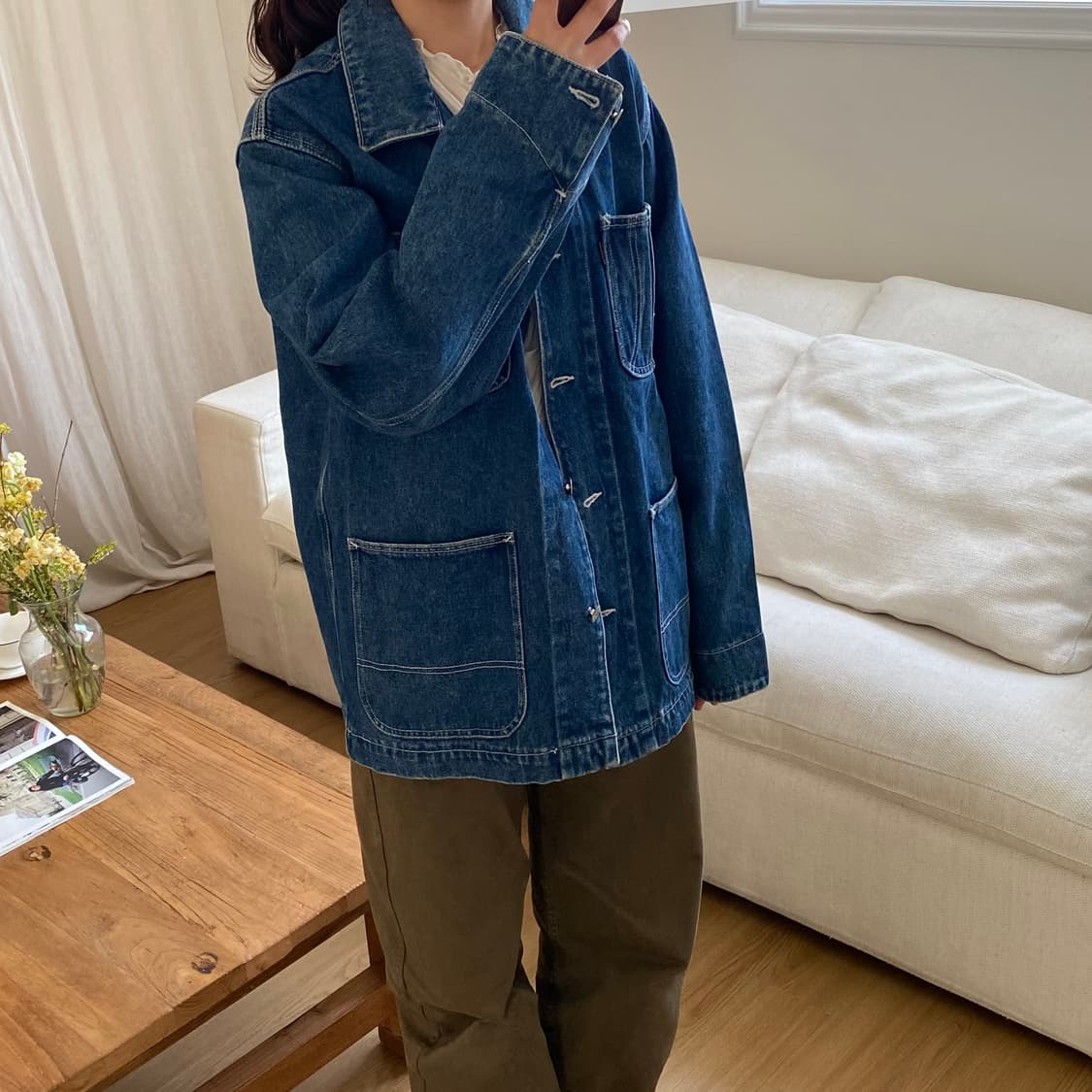 90s DOG HOUSE 데님 워크 자켓 상품이미지9