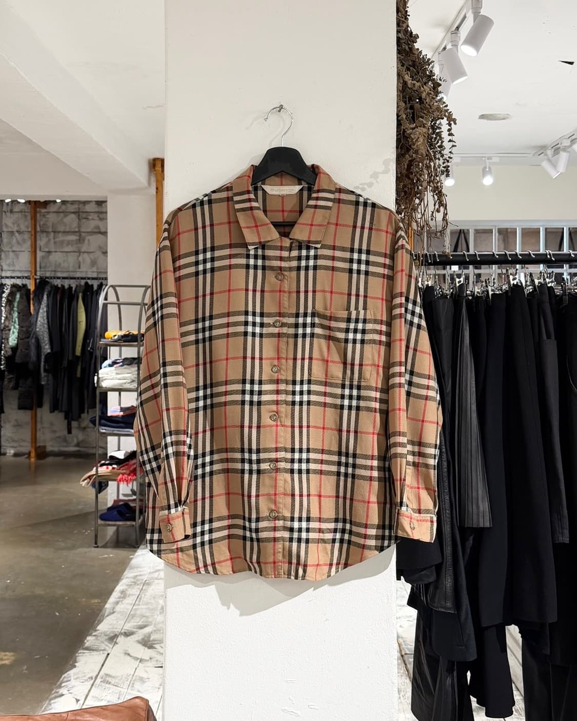 버버리 베이지 체크 코튼 셔츠 상품이미지1