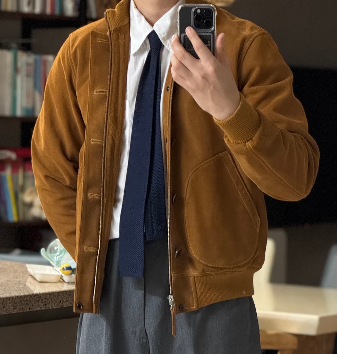 마이클클래식어패럴 스웨이드 N-1덱자켓 L 상품이미지1