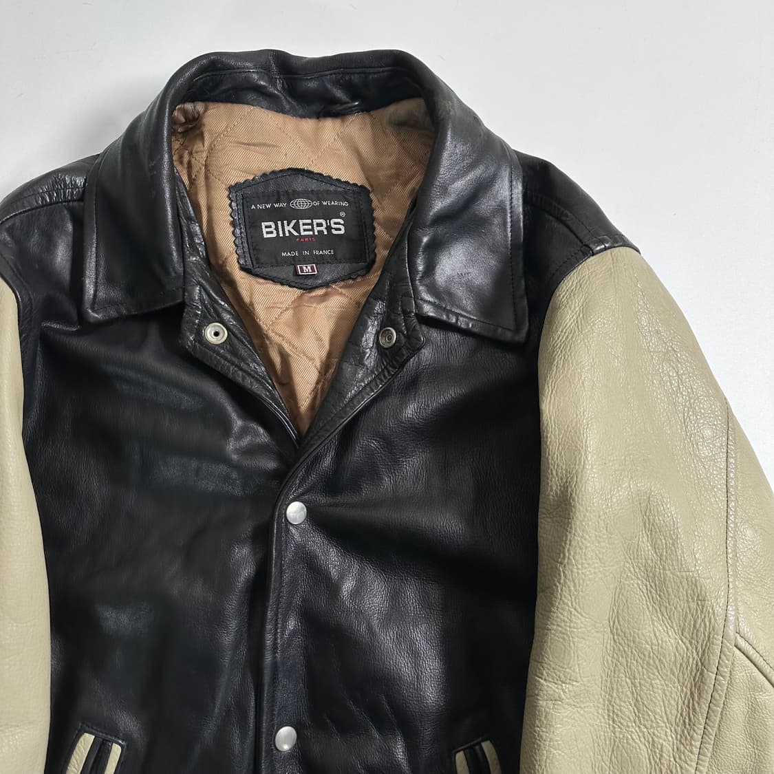 VTG 배색 리얼레더 자켓 상품이미지3