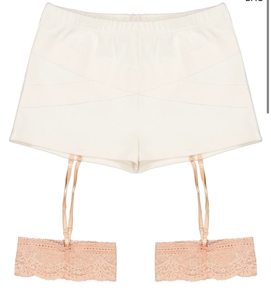 bandage garter shorts cream/peach 상품이미지1