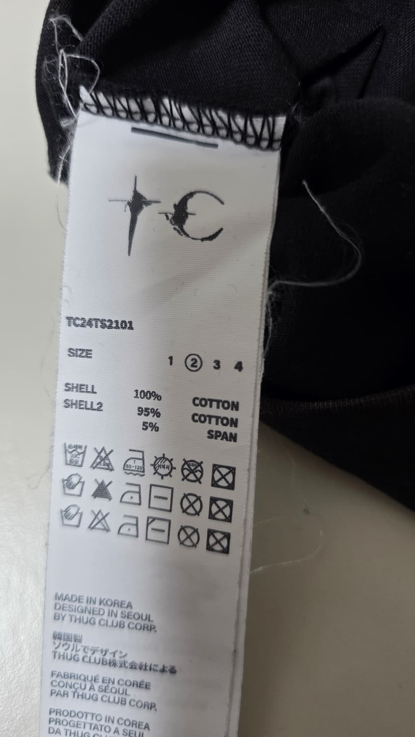 떠그클럽 피스 티셔츠 블랙 사이즈 2 상품이미지3