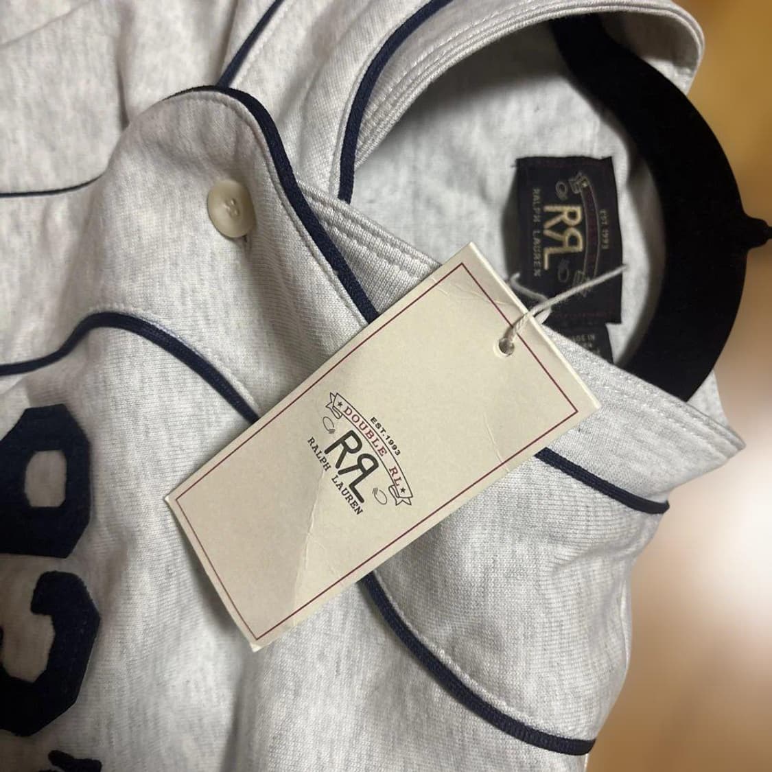 RRL 더블알엘 93rd 헤더 코튼 베이스볼 저지 반팔 셔츠 상품이미지3