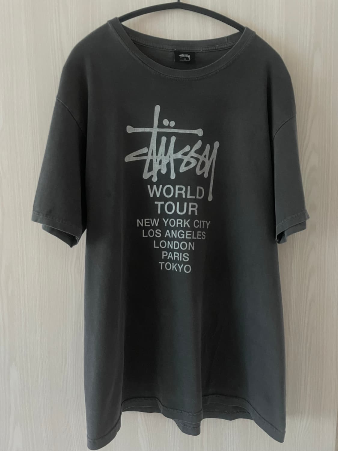 Stussy worldtour grey tee M 상품이미지1
