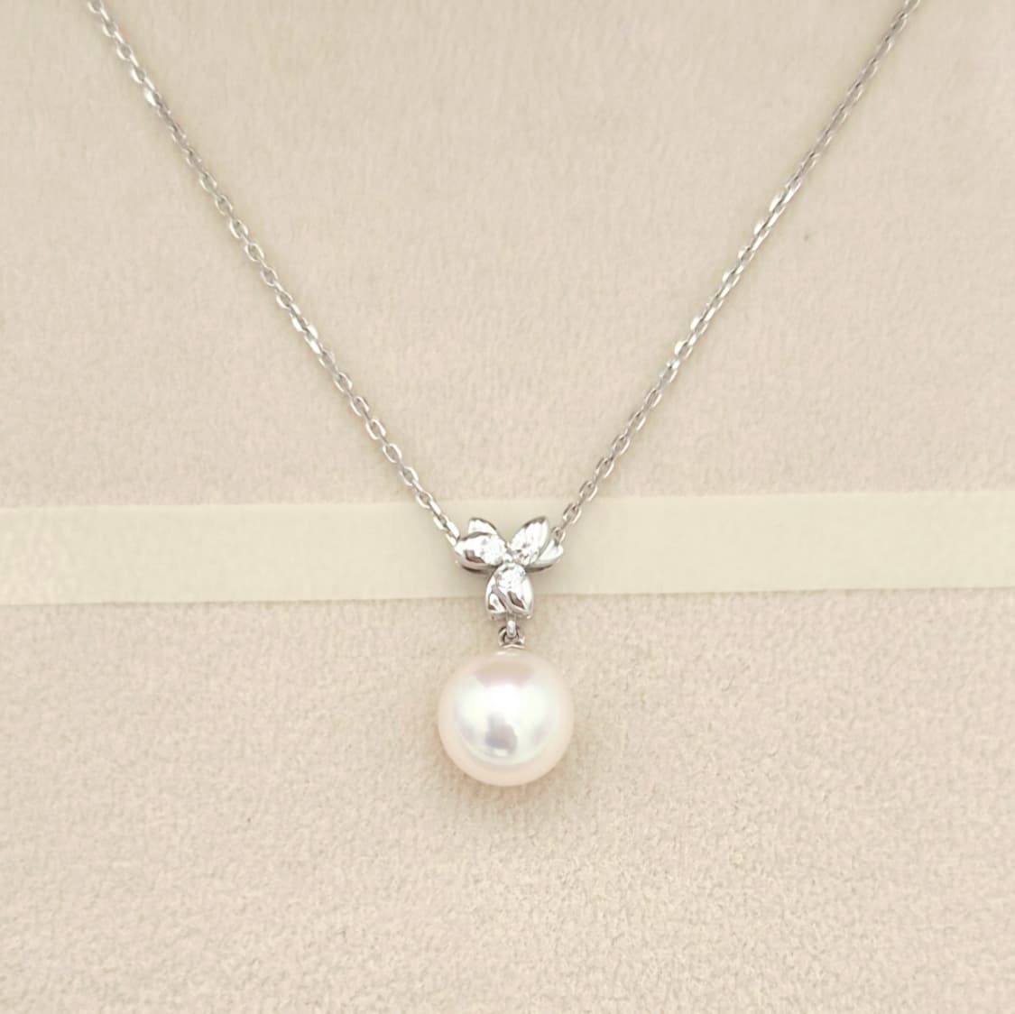 골든듀 다이아 진주 화이트골드 목걸이 상품이미지4