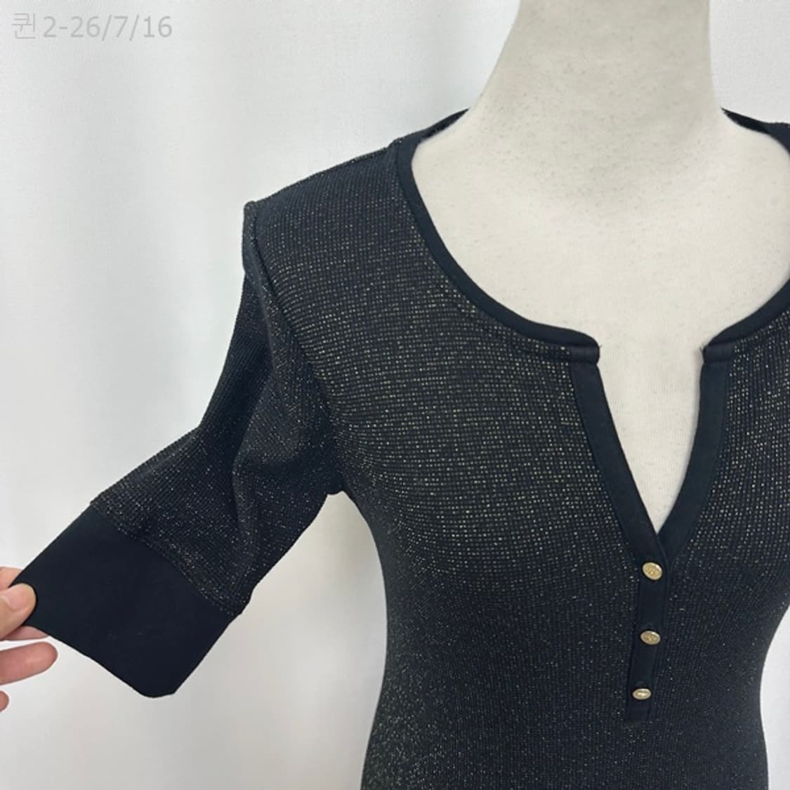 랄프로렌 여자 플레어 반팔 원피스 검정 금장 M 상품이미지9