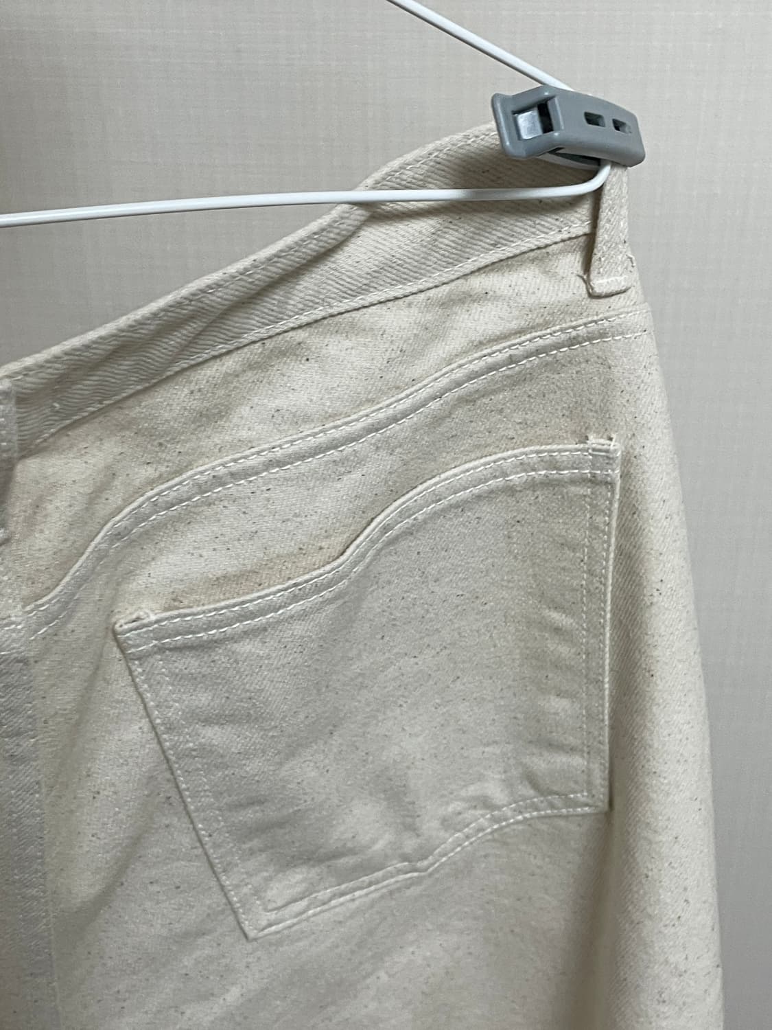 아날로그무드 세미 와이드 데님 팬츠 (크림) 상품이미지8