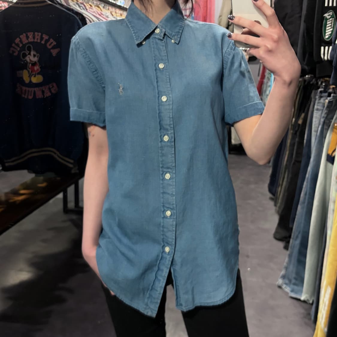 [IM] PoloRalphLauren 폴로 랄프로렌 반팔 셔츠 데님 블루 상품이미지5
