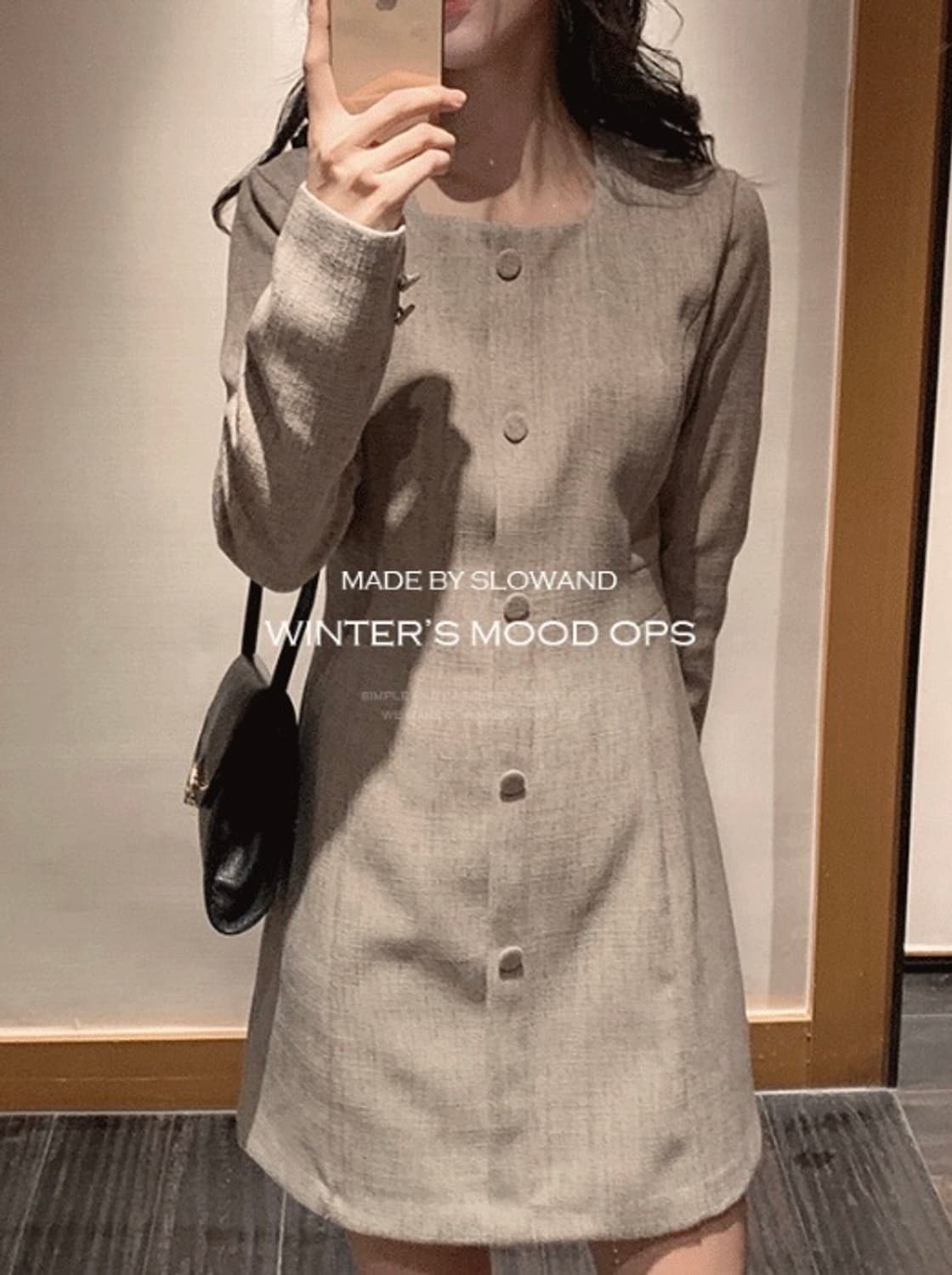 (미착용, 새상품) 슬로우앤드 made. 매트 트위드 라인원피스 상품이미지5