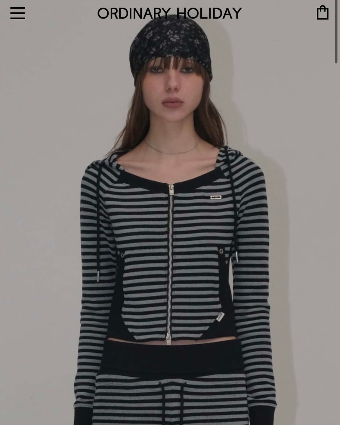 오디너리홀리데이 스트라이프 셋업 (블랙) 상품이미지3