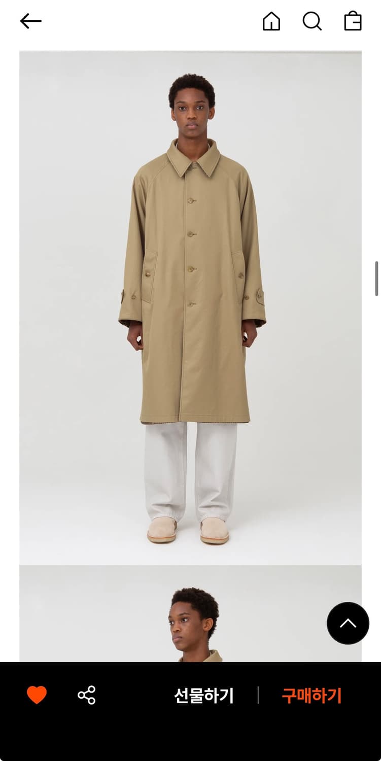 (5) 브라운야드 리버시블 발마칸 코트 - 베이지 체크 코트 상품이미지7