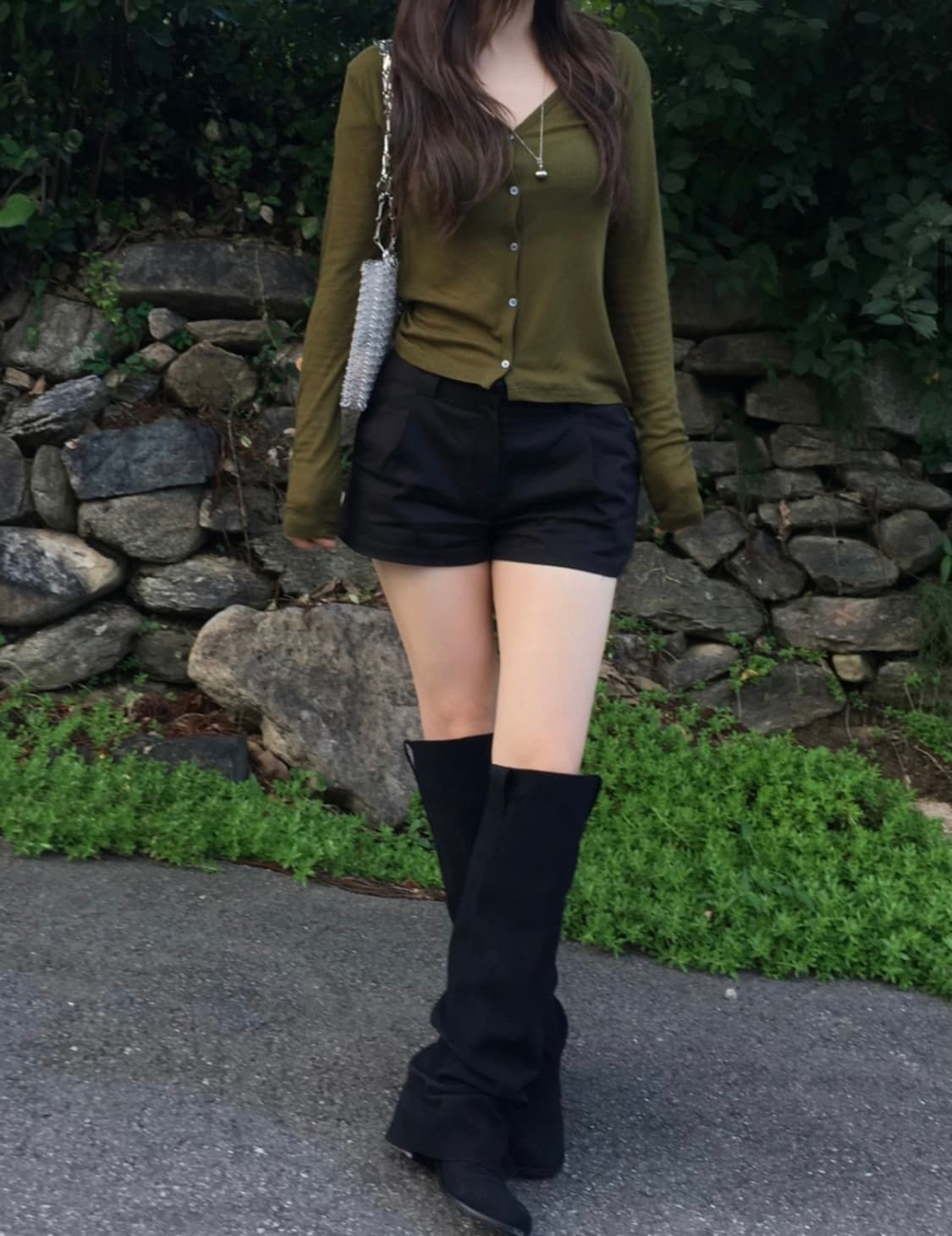 [새상품] 아워캐비넷 캄 슬림 가디건 (카키 그린) 상품이미지2