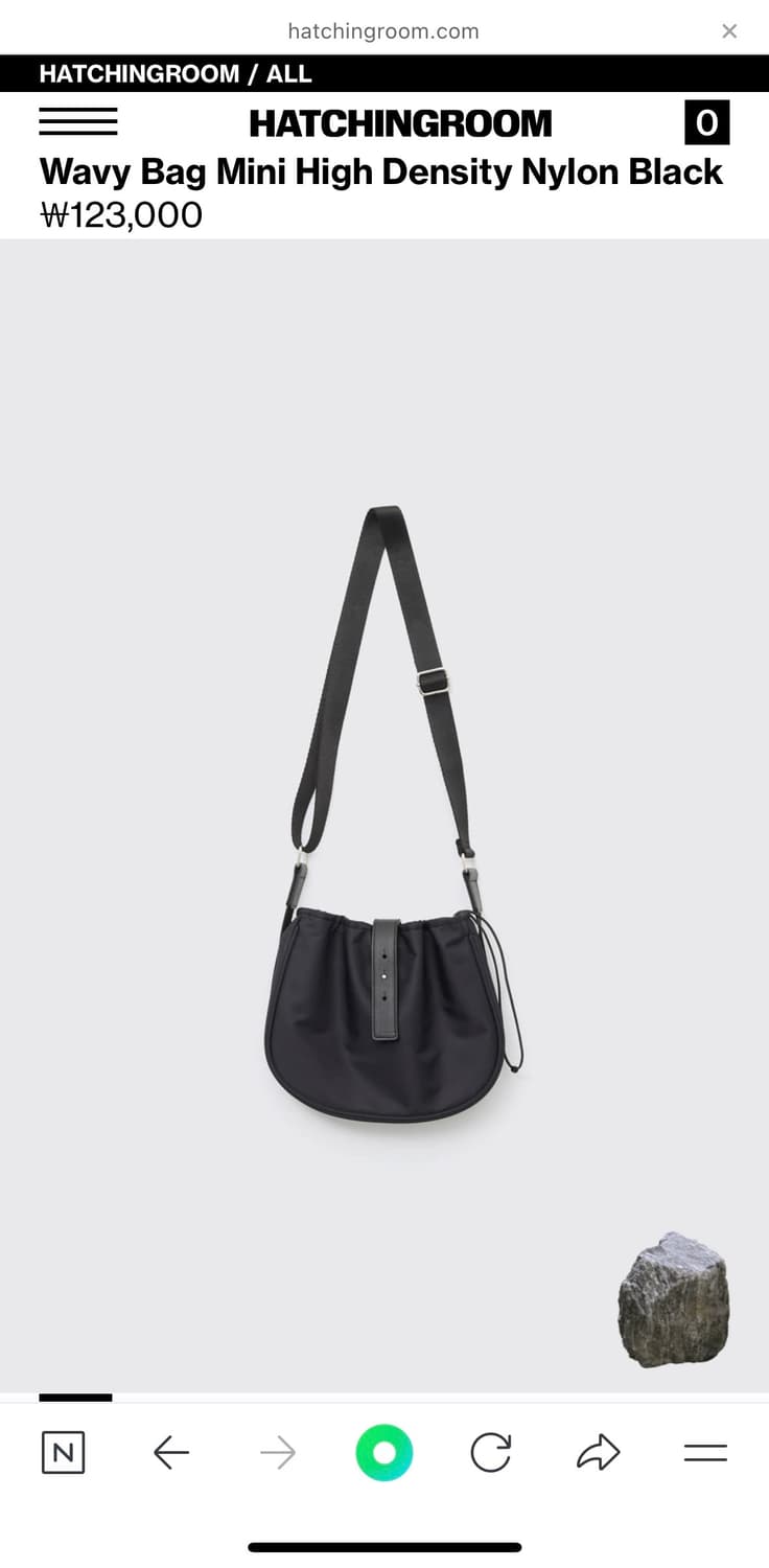 (2회착) 해칭룸 웨이비 백 미니 Nylon Black 상품이미지1