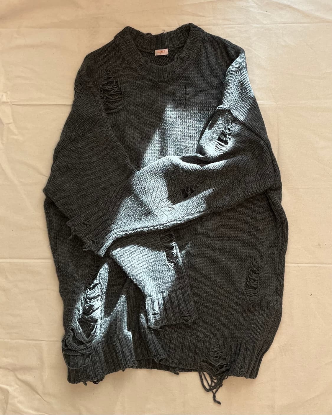 TAKEASY damage over long knit 상품이미지2