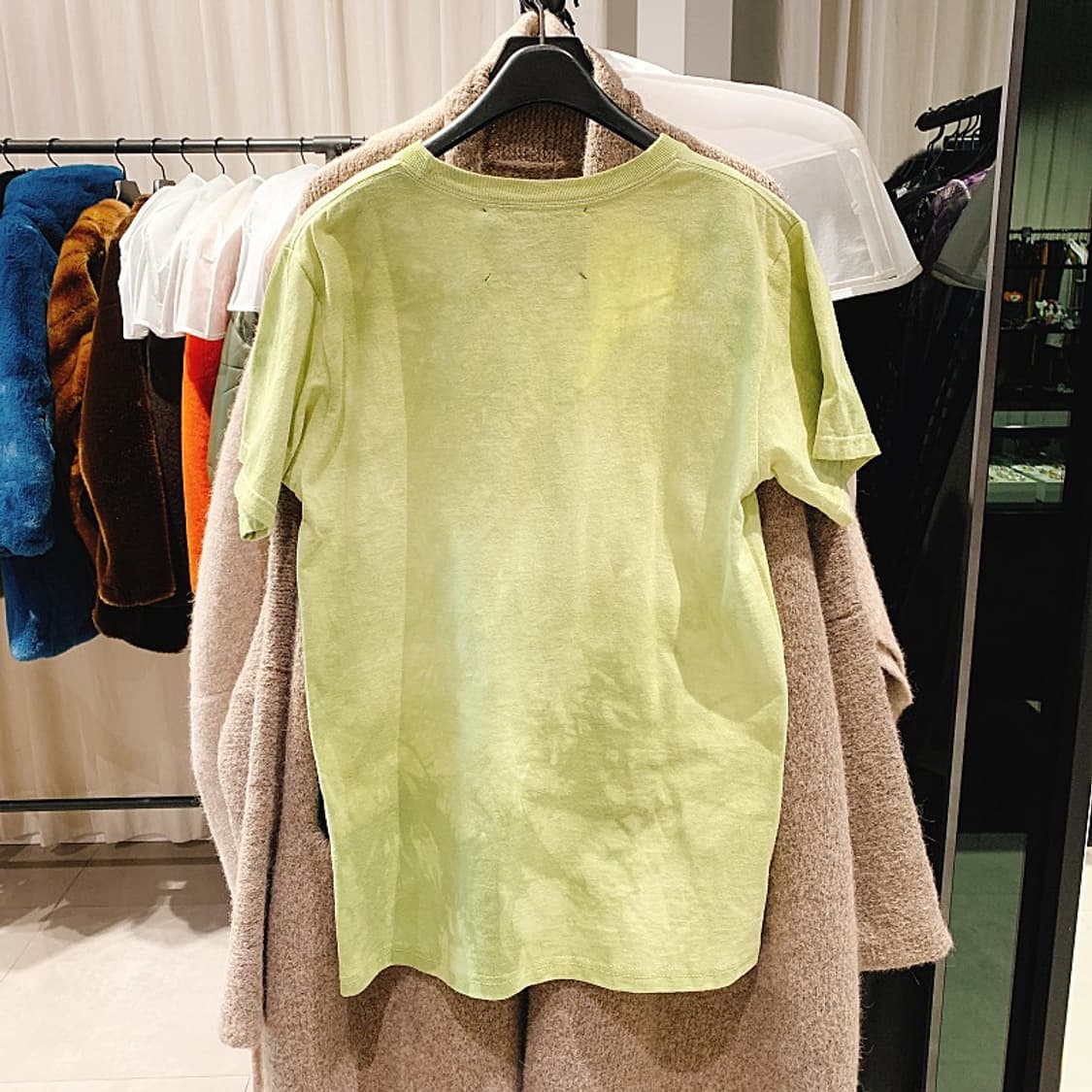 드라이 클린 온리 여성 그린 프린트 티셔츠 상품이미지2