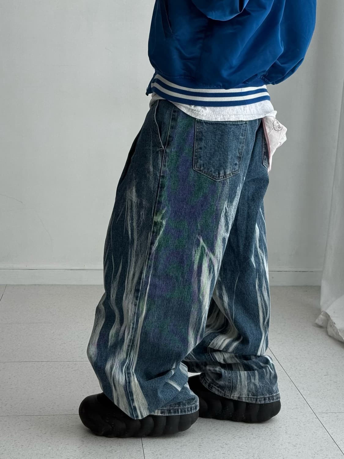 Dnsr 페인팅 데님팬츠 상품이미지3