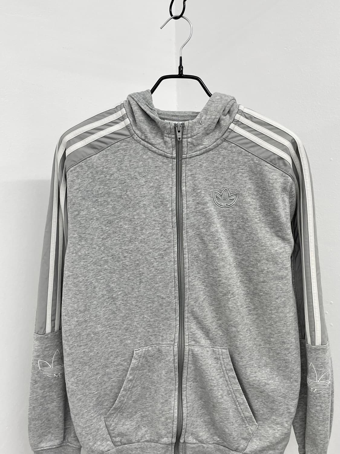 아디다스 그레이 로고 후드집업 상품이미지6