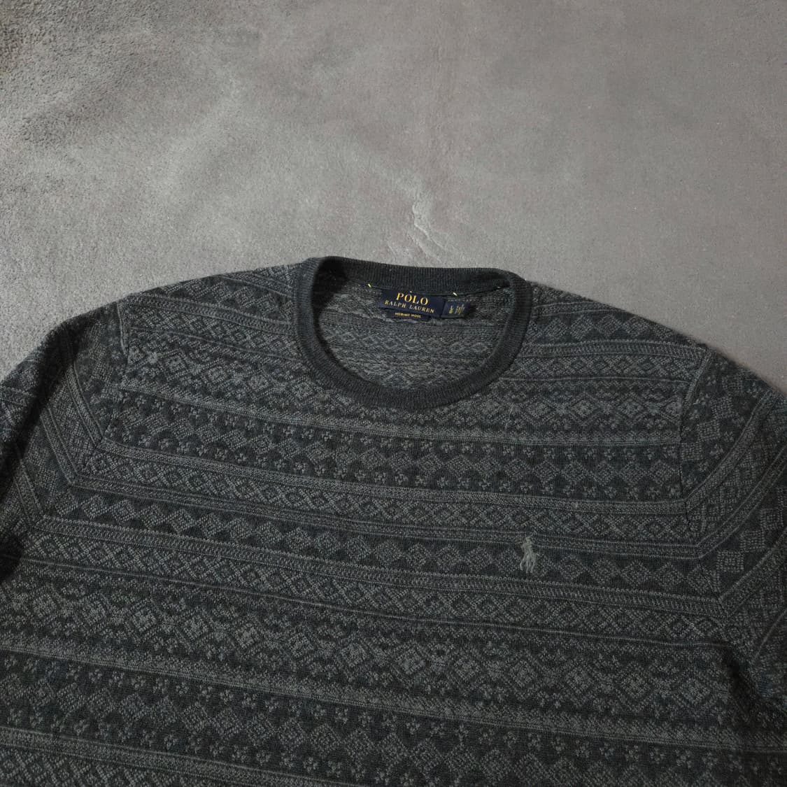 폴로 엑스트라파인 메리노울 페어아일 니트 스웨터 L 상품이미지3