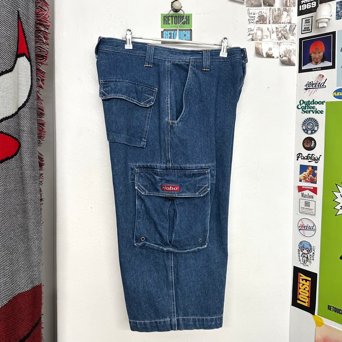 00’s 호보 데님 카고 버뮤다 팬츠 상품이미지8