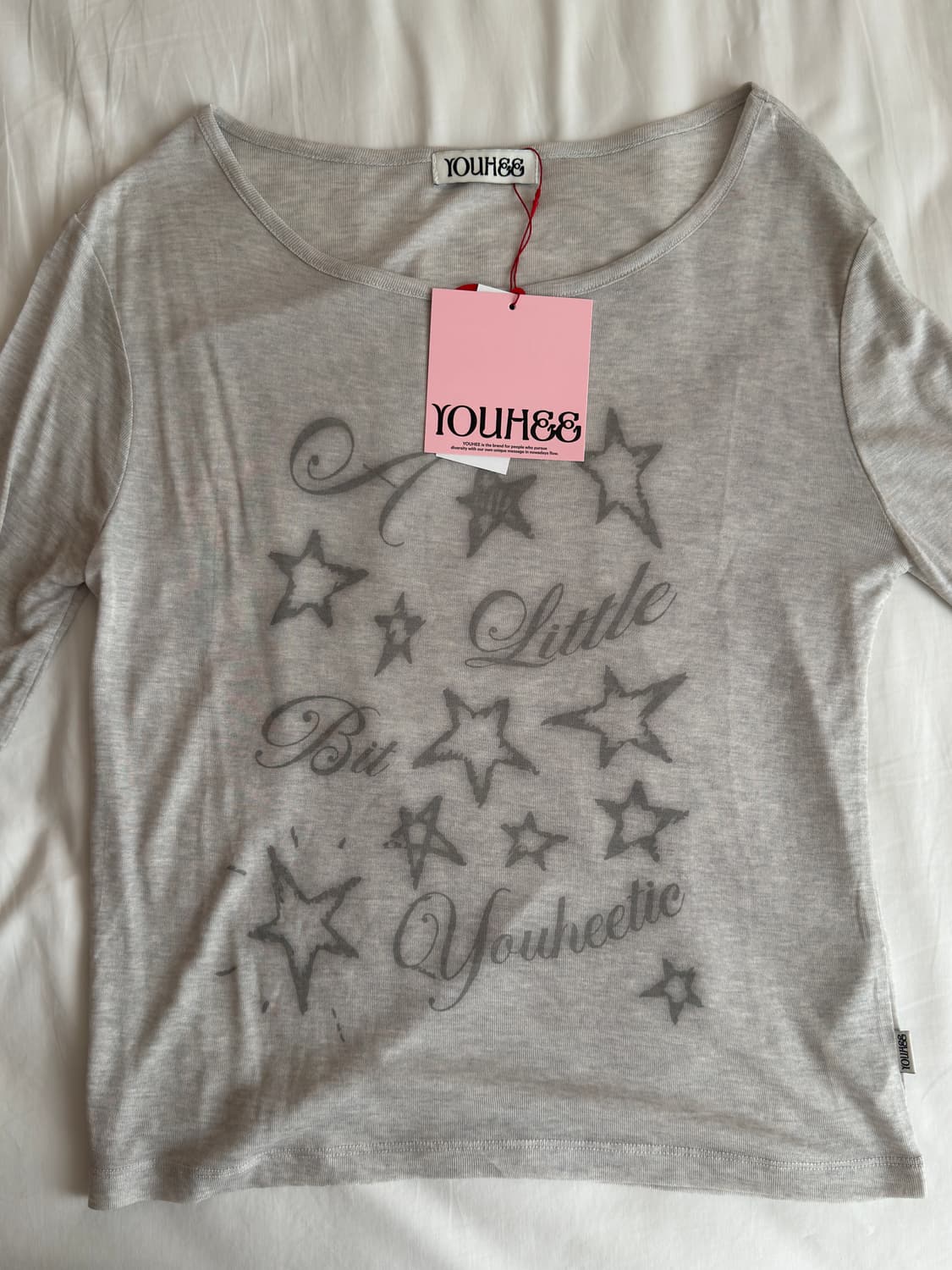 YOUHEETIC STAR LONG SLEEVE LIGHT GREY 상품이미지2
