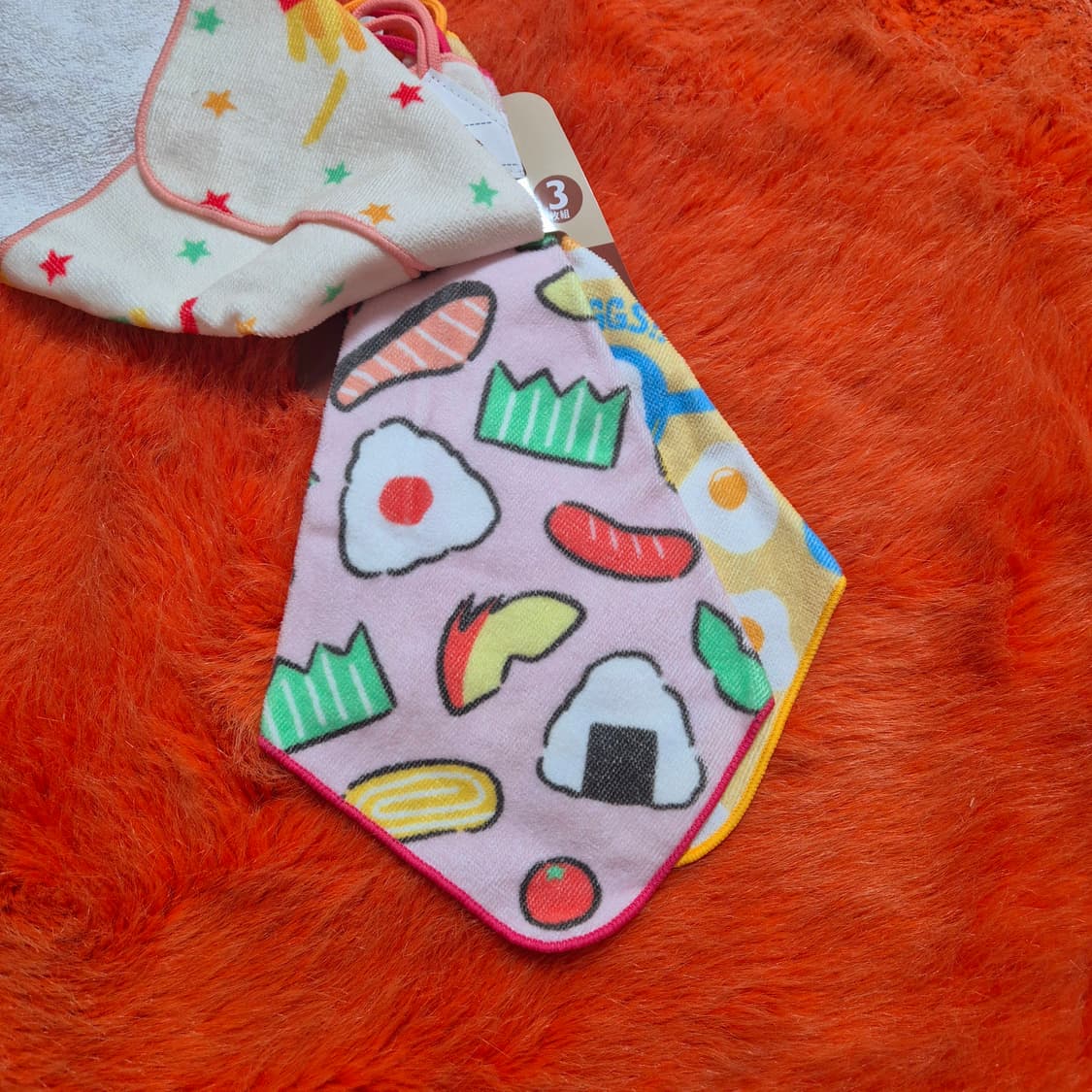 일본 음식 고리수건 3매 새상품 상품이미지2