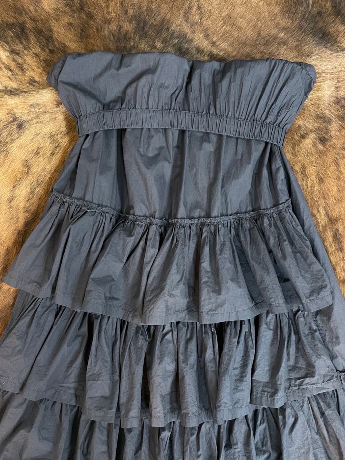 오픈 와이와이 롤드 웨이스트 미디 스커트  상품이미지3