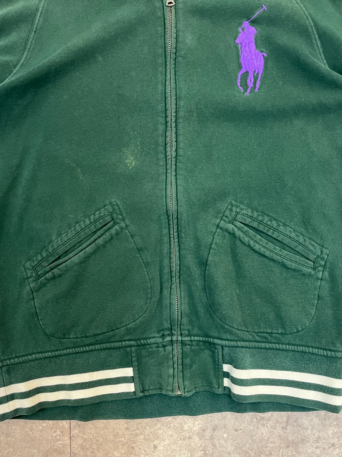 폴로 랄프로렌 빅포니 바시티 집업 져지 그린 L #csz3146 상품이미지5