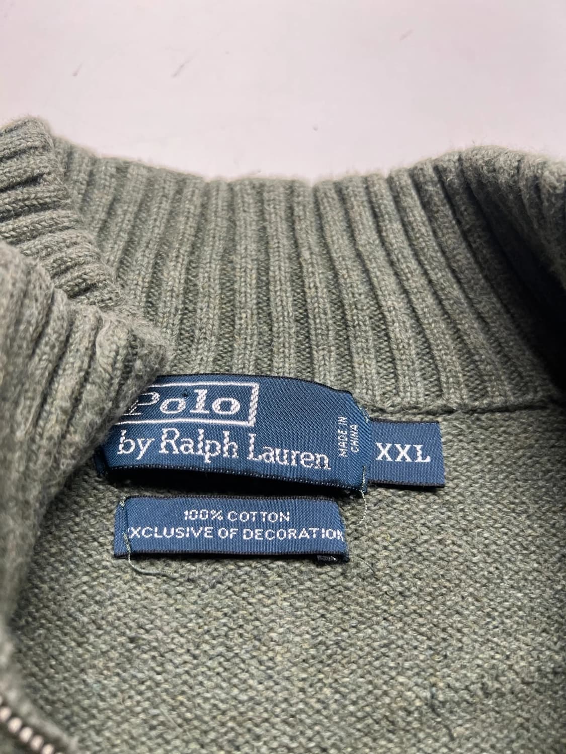 폴로 랄프 로렌 그린 코튼 하프 집업 스웨터 상품이미지3