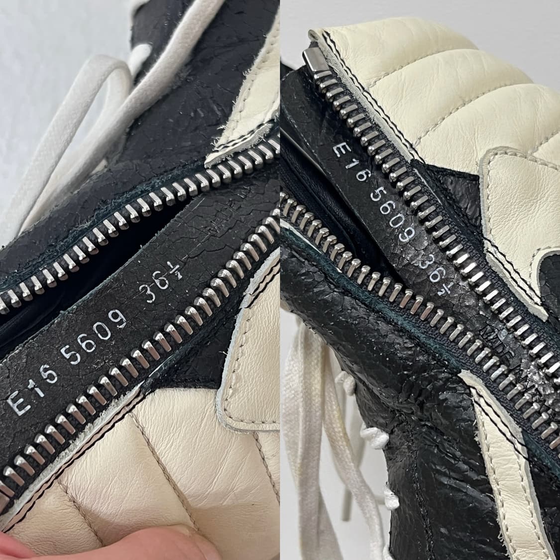 릭오웬스 16SS 지오바스켓 모노크롬 크랙 레더 메탈릭 상품이미지7