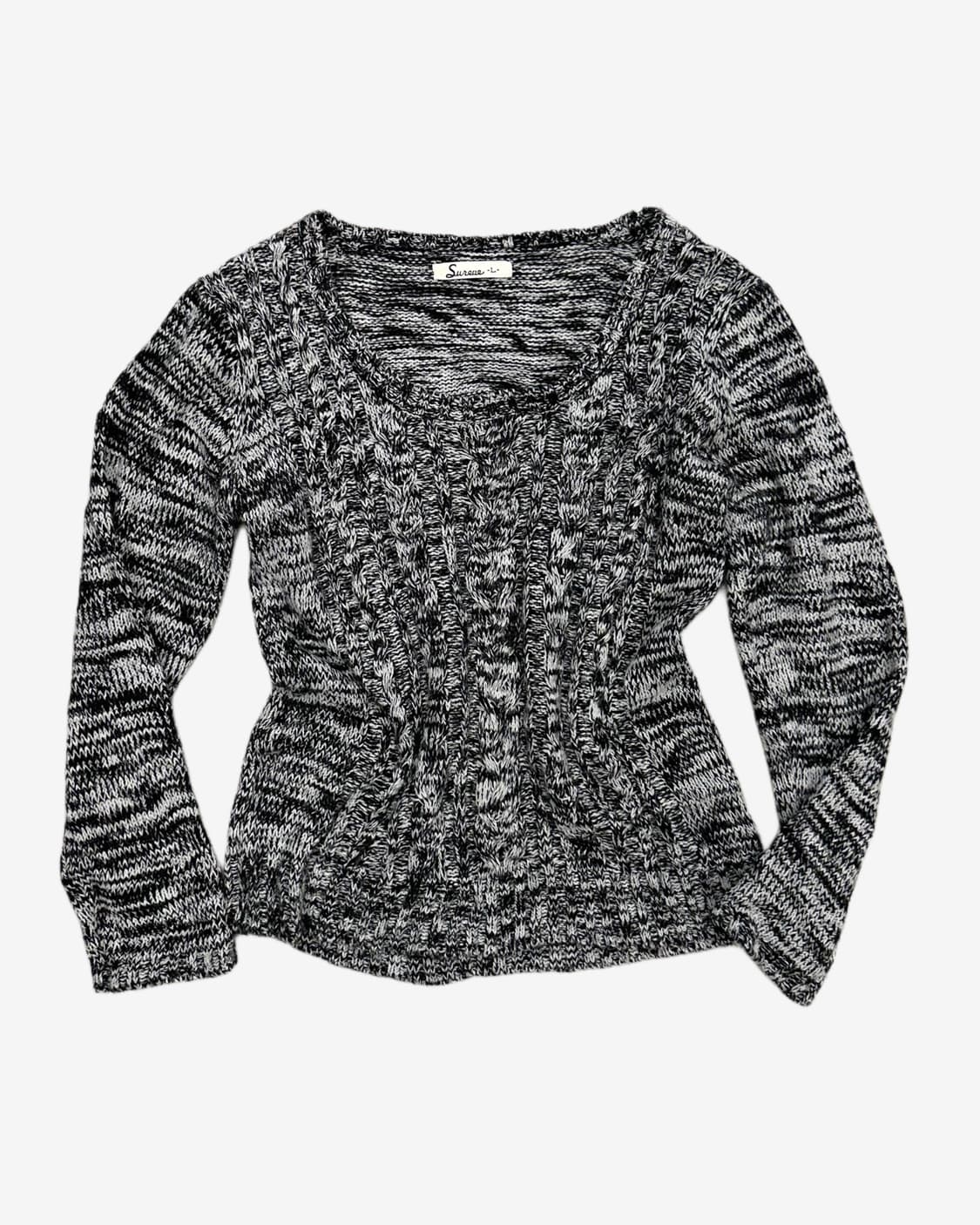 mixed black cable knit 상품이미지1