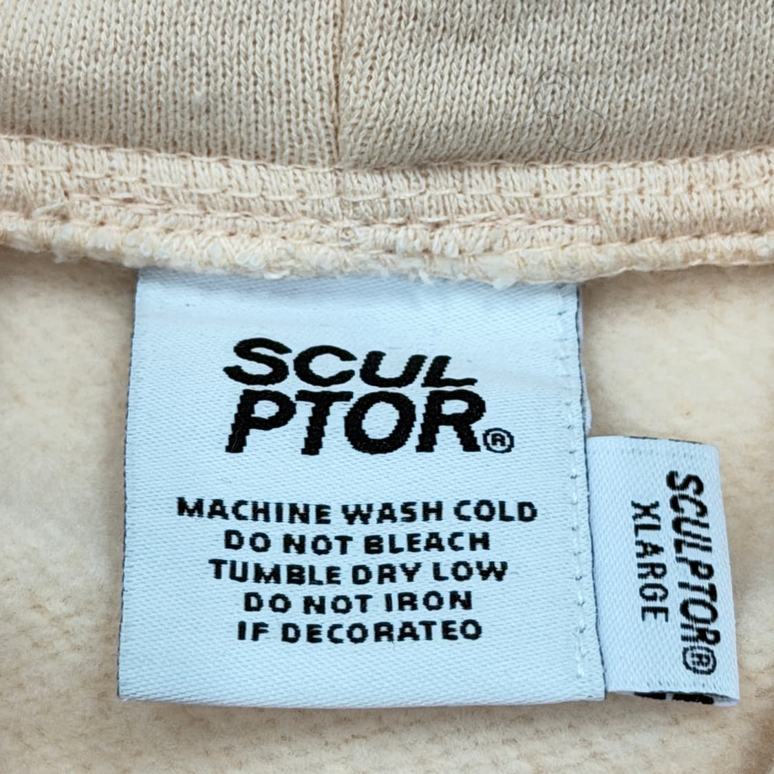 스컬프터 심볼 로고 기모 후드티 살구 핑크 XL 상품이미지4