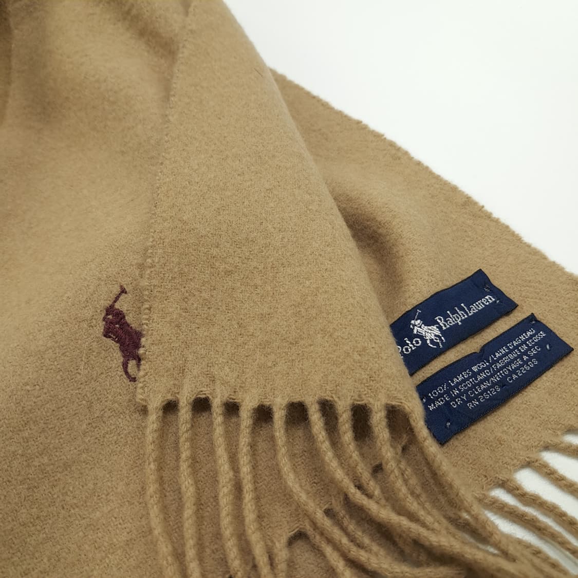 MX205 폴로 랄프로렌 베이지 램스울 목도리 머플러 상품이미지4