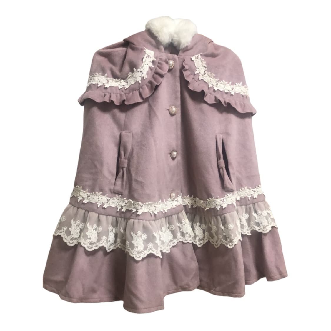 엑시즈팜 히메갸루 판초 케이프 라떼갸루 코트 빈티지 리즈리사 모리걸 상품이미지1