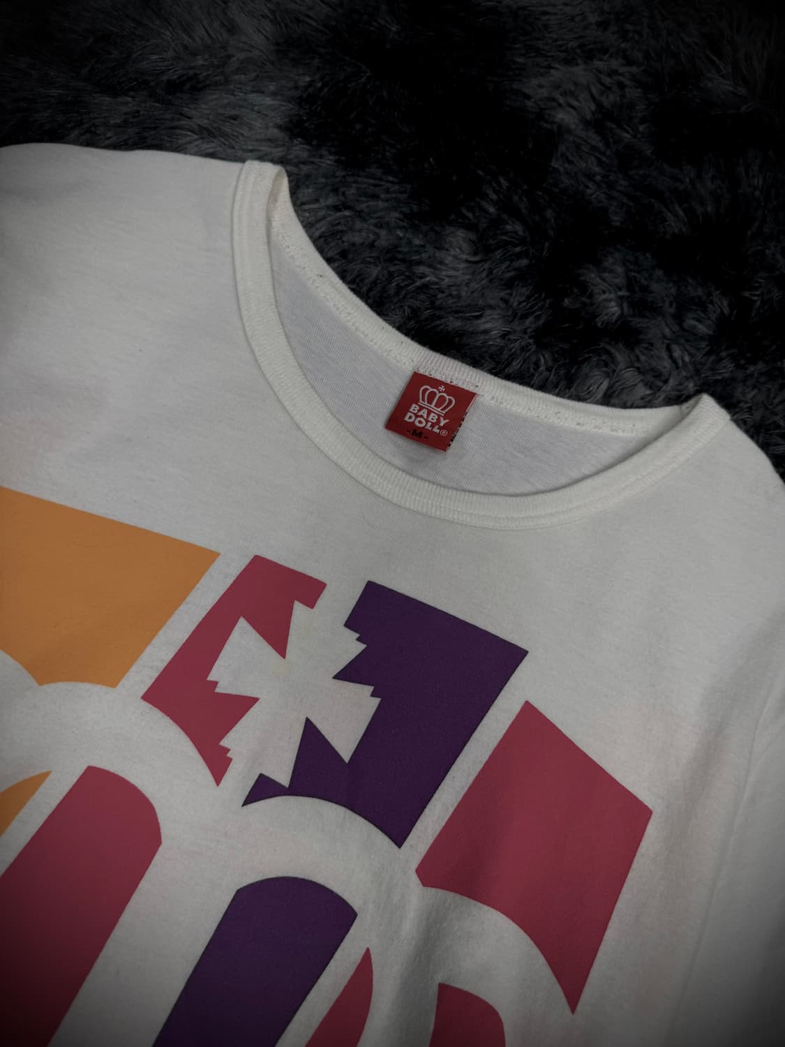 Baby Doll 키치 배색 레터링 왕관 프린팅 반팔티 상품이미지7