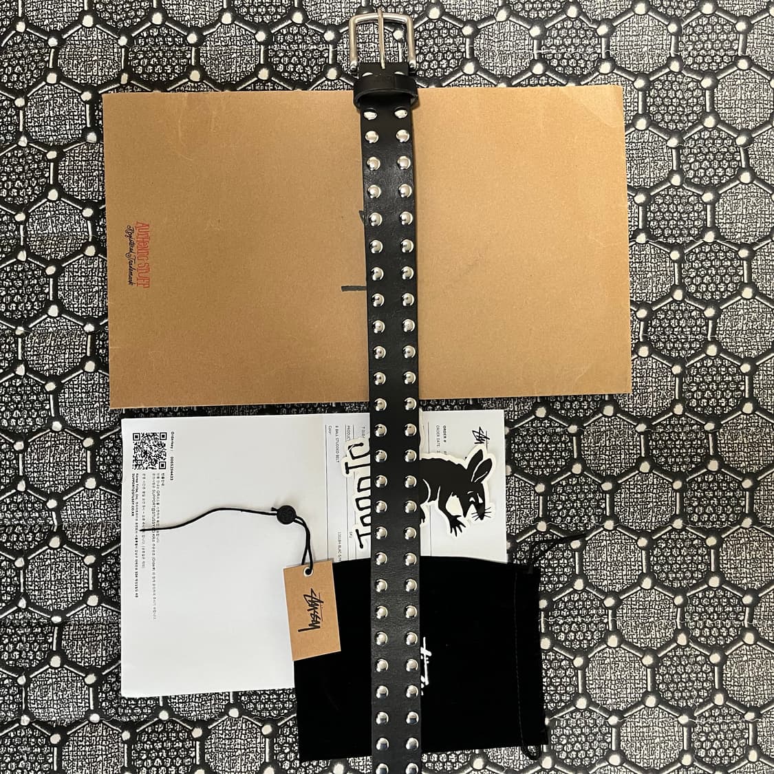 [S-M] 스투시 8볼 스터드 벨트 블랙 상품이미지4