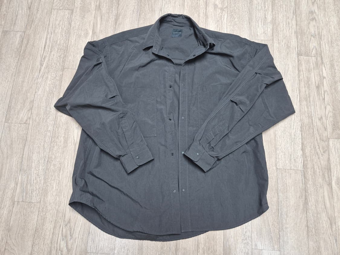 모이프 와이드 워크 셔츠 [2] 차콜 상품이미지1