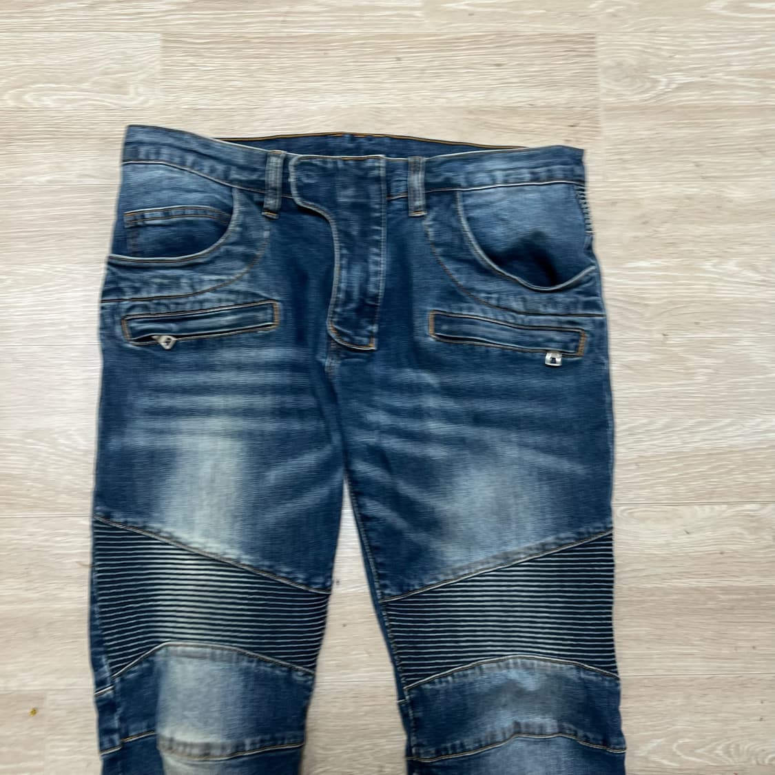 발망 워싱 데님 바이커 팬츠 상품이미지2