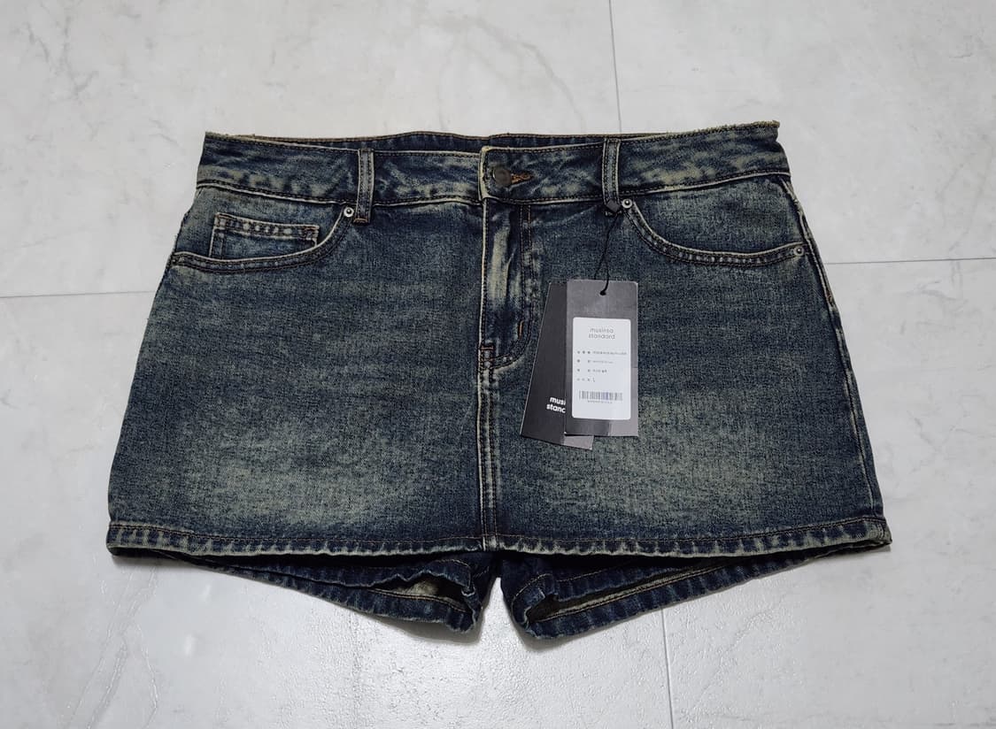 무신사 로우 라이즈 미니데님 러스티 블루(택 달린 새상품) 상품이미지1