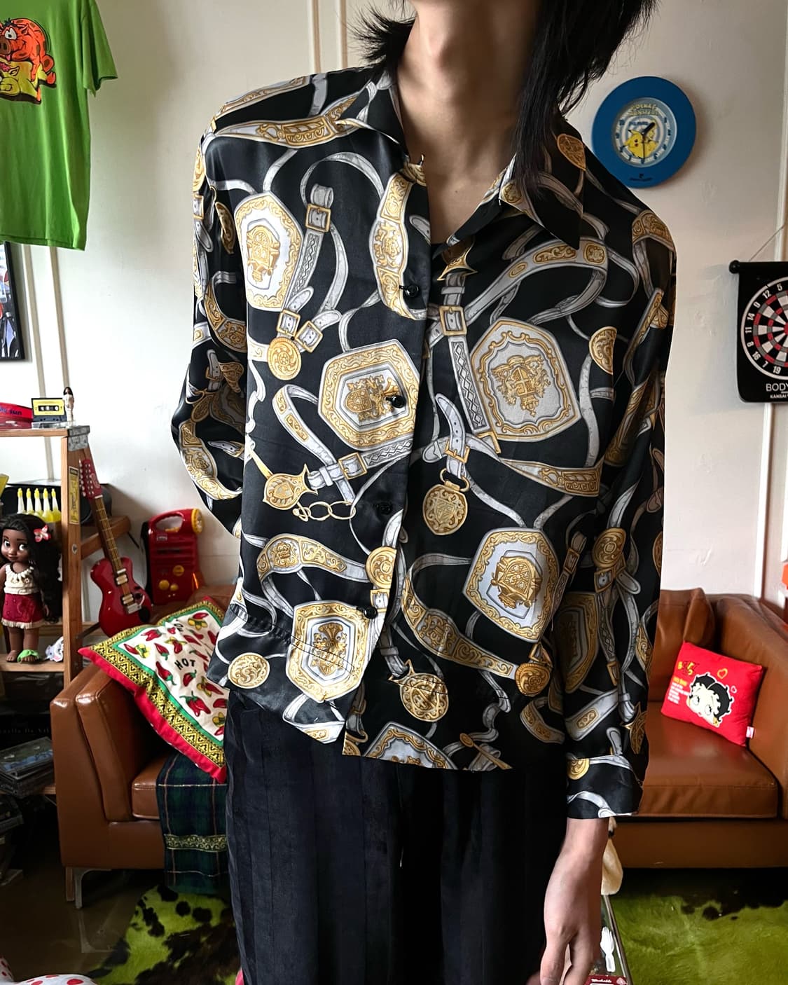 1980-90s Japanese Vintage Silk Shirt 상품이미지2