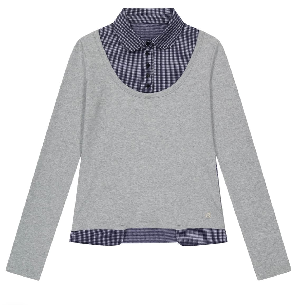 REVERSIBLE COLLAR LONGSLEEVES MELANGE GR 상품이미지1