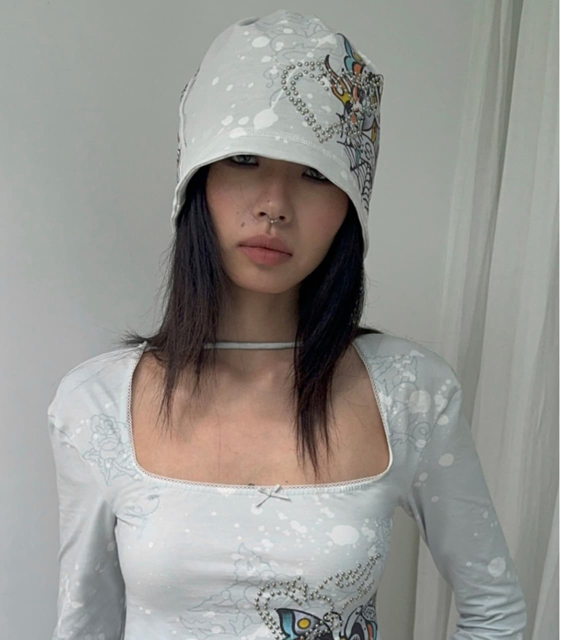 QSC Rose Painting Cotton Hat 상품이미지5