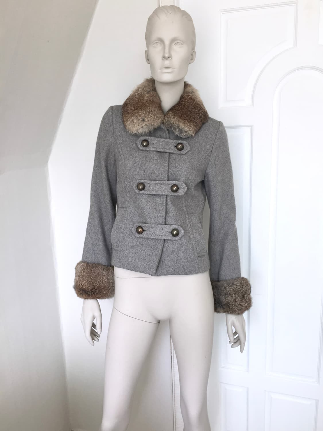 Japanese   Rabbitfur  Double button JK 상품이미지2