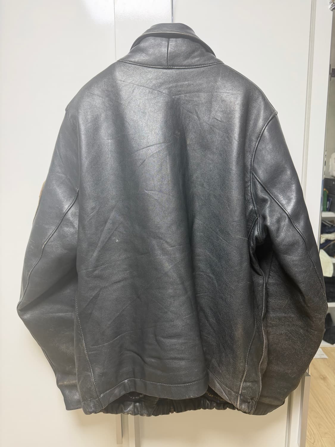 80~90s빈티지 프렌지 파일럿 레더자켓 상품이미지2