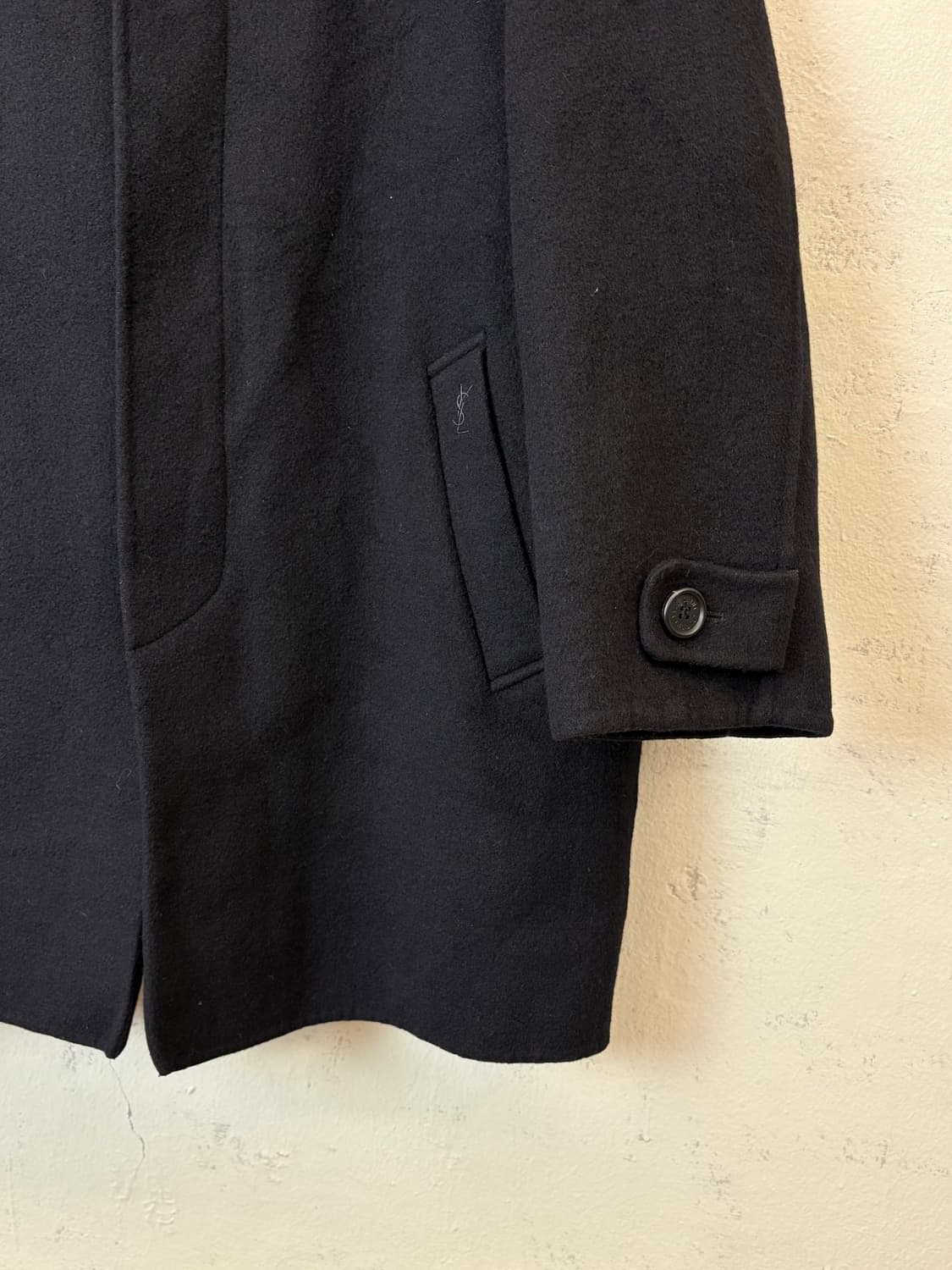 입생로랑 90s 빈티지 울 코트 블랙 상품이미지3