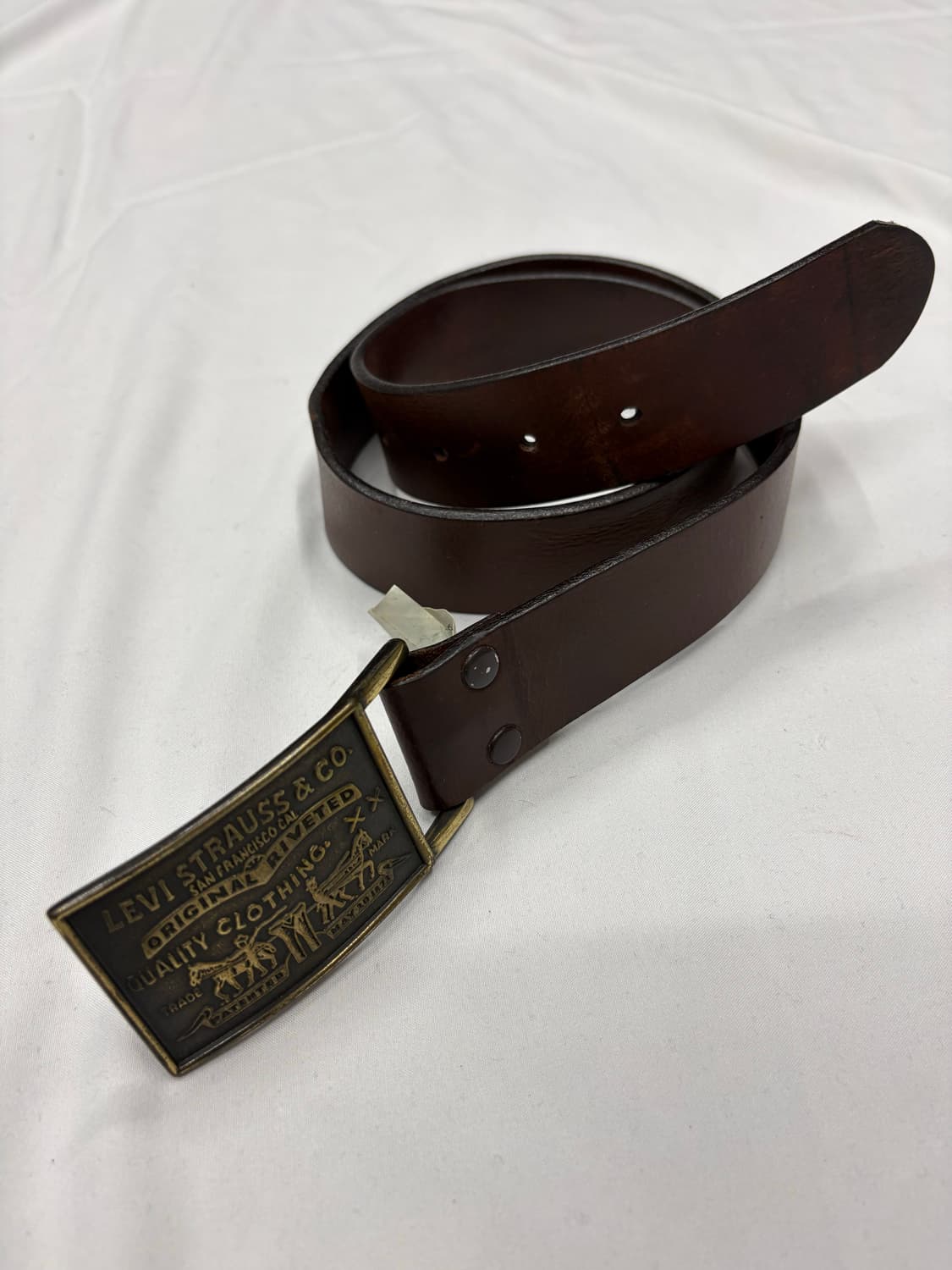 리바이스 빈티지  웨스턴 브라운 레더 금장 버클 벨트 Levi’s 상품이미지1