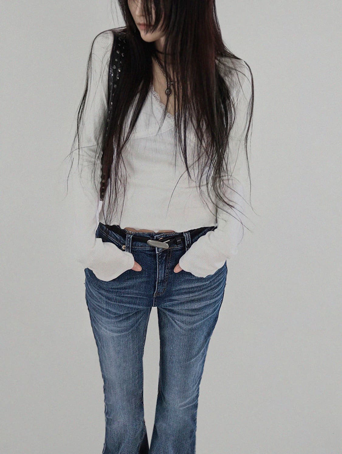 시크윈 워싱 부츠컷 데님팬츠 상품이미지2