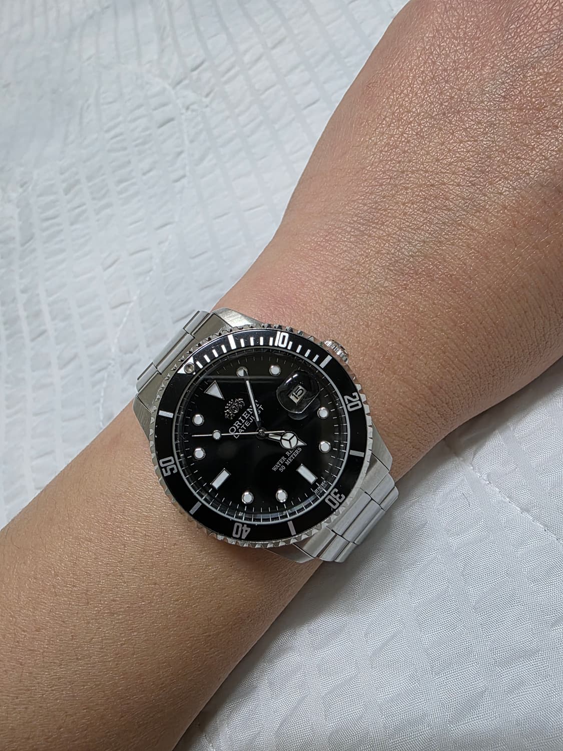 오리엔트 데이저스트 블랙 다이얼 쿼츠시계 빈티지 시계 ORIENT 상품이미지1