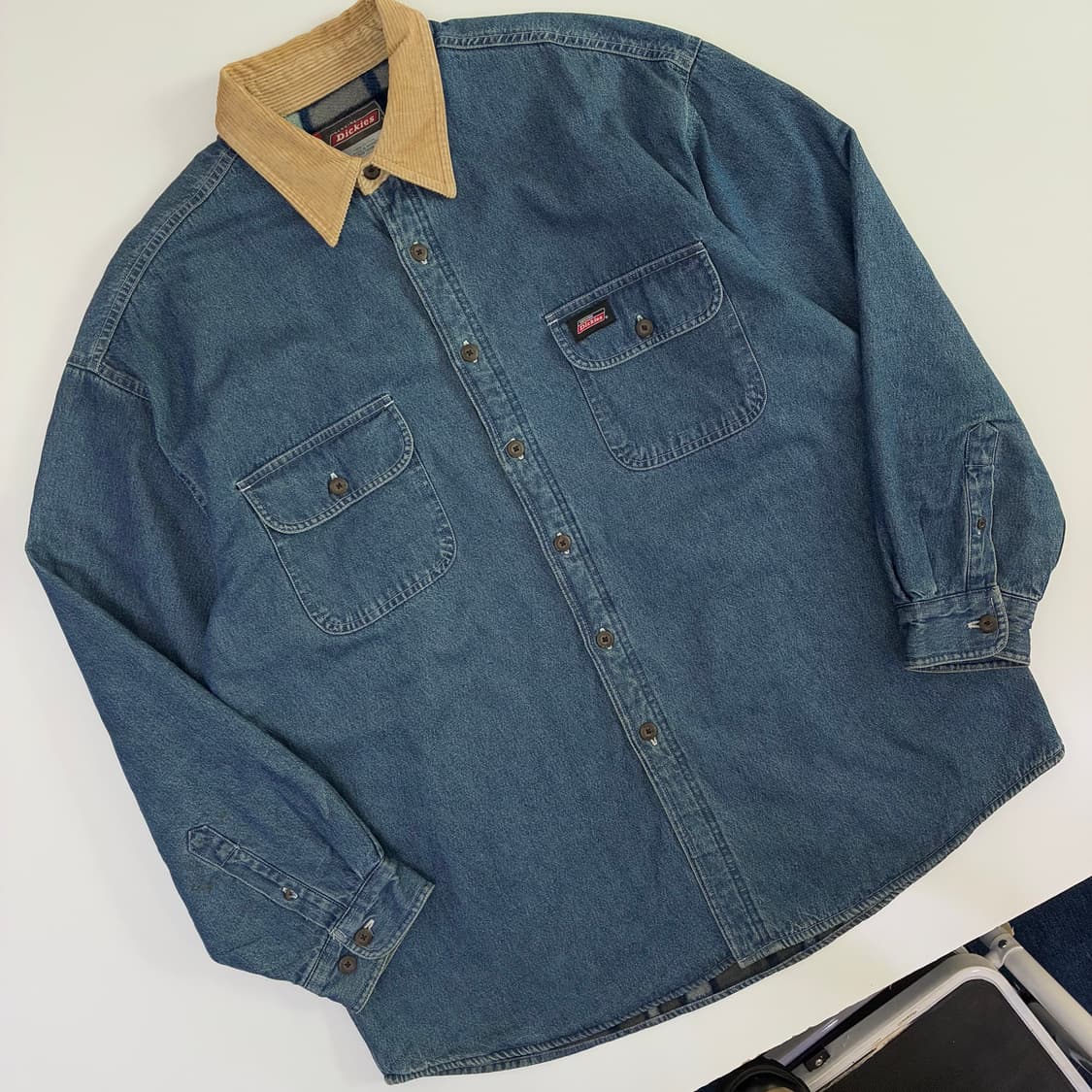 Dickies 90‘s 디키즈 데님 코듀로이 쉐르파 셔츠 상품이미지3